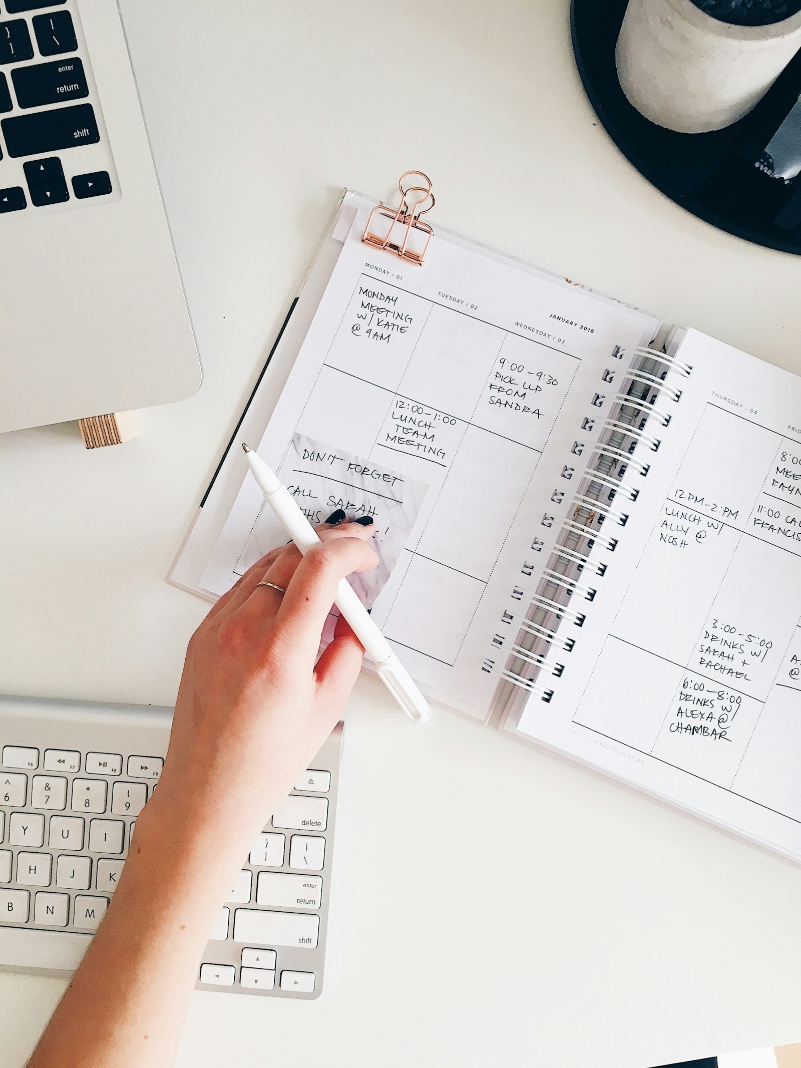 Notepad and pen for planning goals